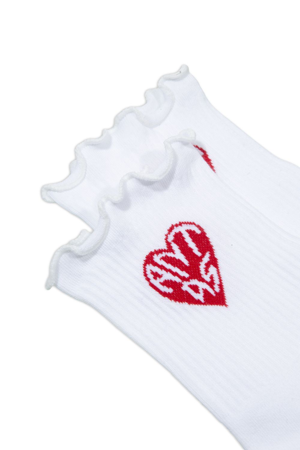 Calze Fumba in Cotone Calza corta a costine con cuore ricamato