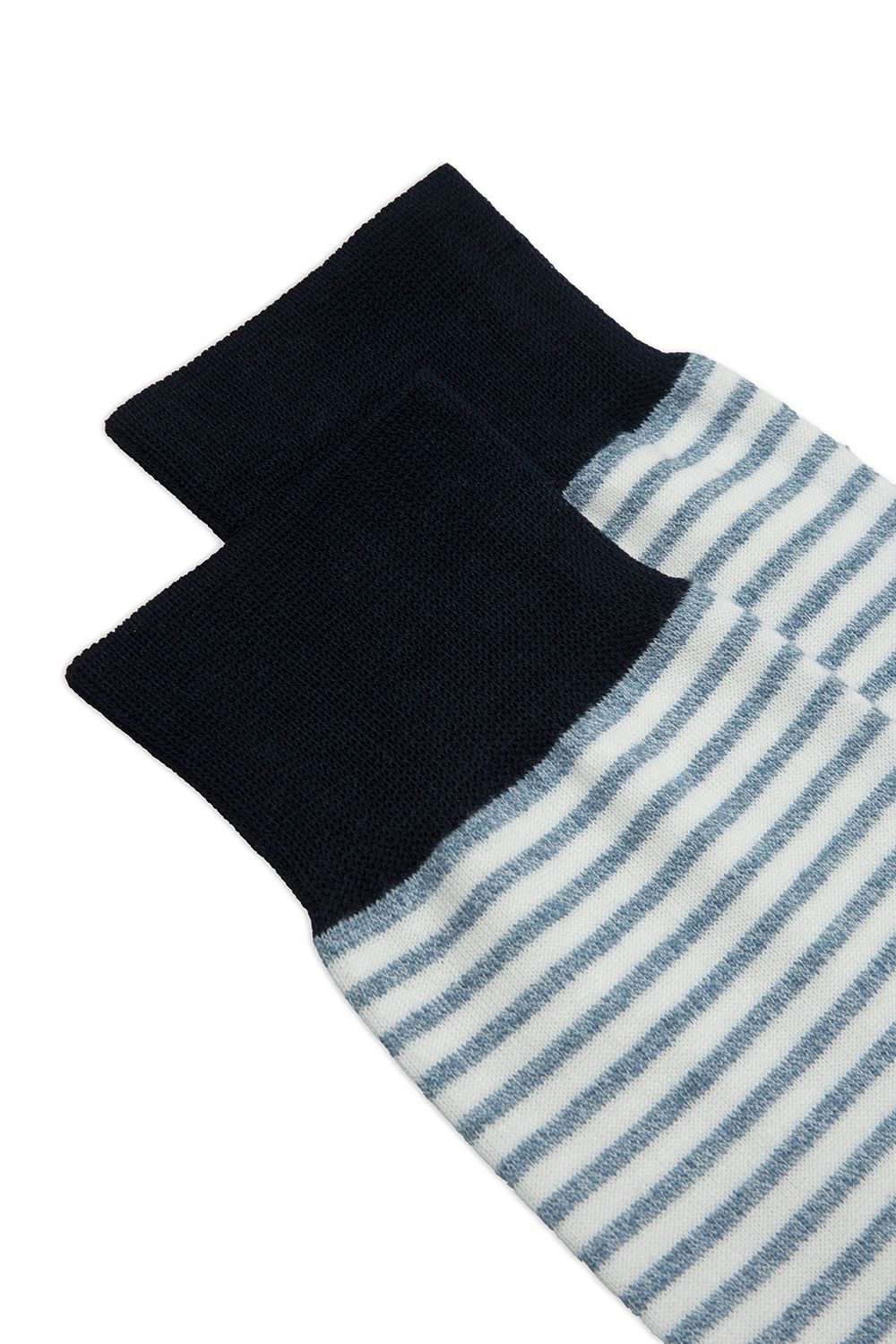 Midett Socks in Linen and Cotton Short striped socks in linen
