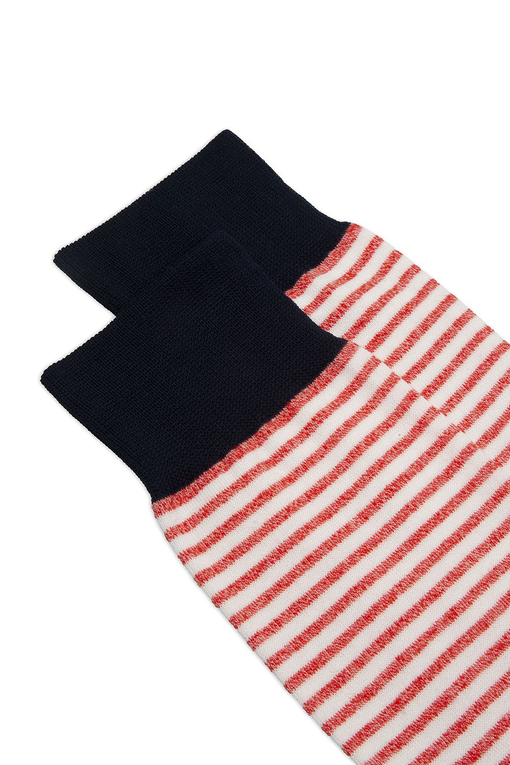 Midett Socks in Linen and Cotton Short striped socks in linen