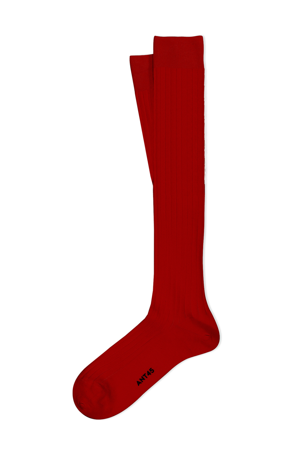 Costa long socks in light cotton - Red ribbed light cotton long socks